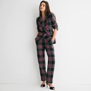 Kate straight-leg pant in pink Stewart tartan wool